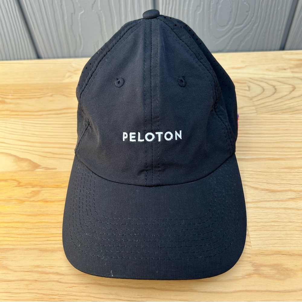 Peloton Black Adjustable Men’s Hat Cap Logo Branded Script Hat Embroidered Logo